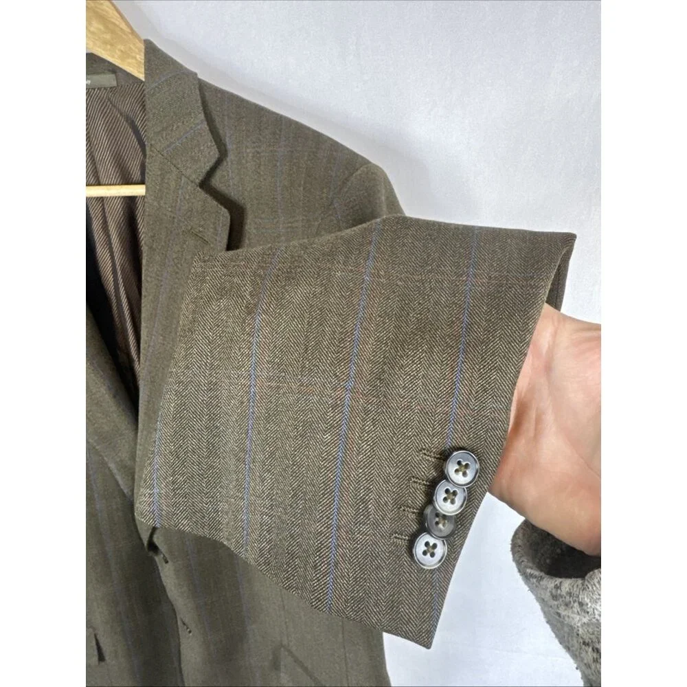 Ermenegildo Zegna Made‎ in Italy Wool Pinstripe Blazer Sport Coat 56R Fits 44R